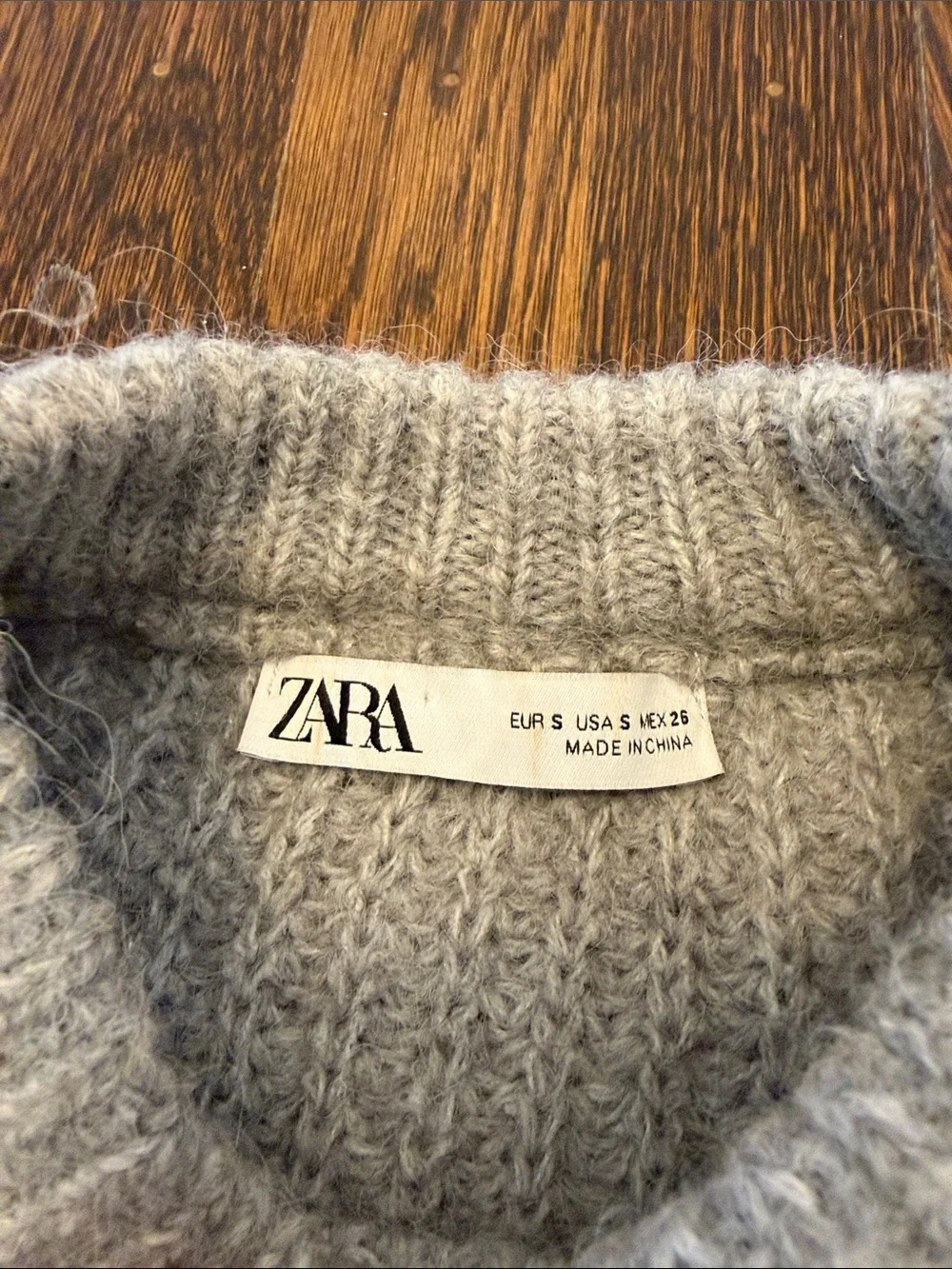 Zara Heather Gray Chunky Knit Sweater